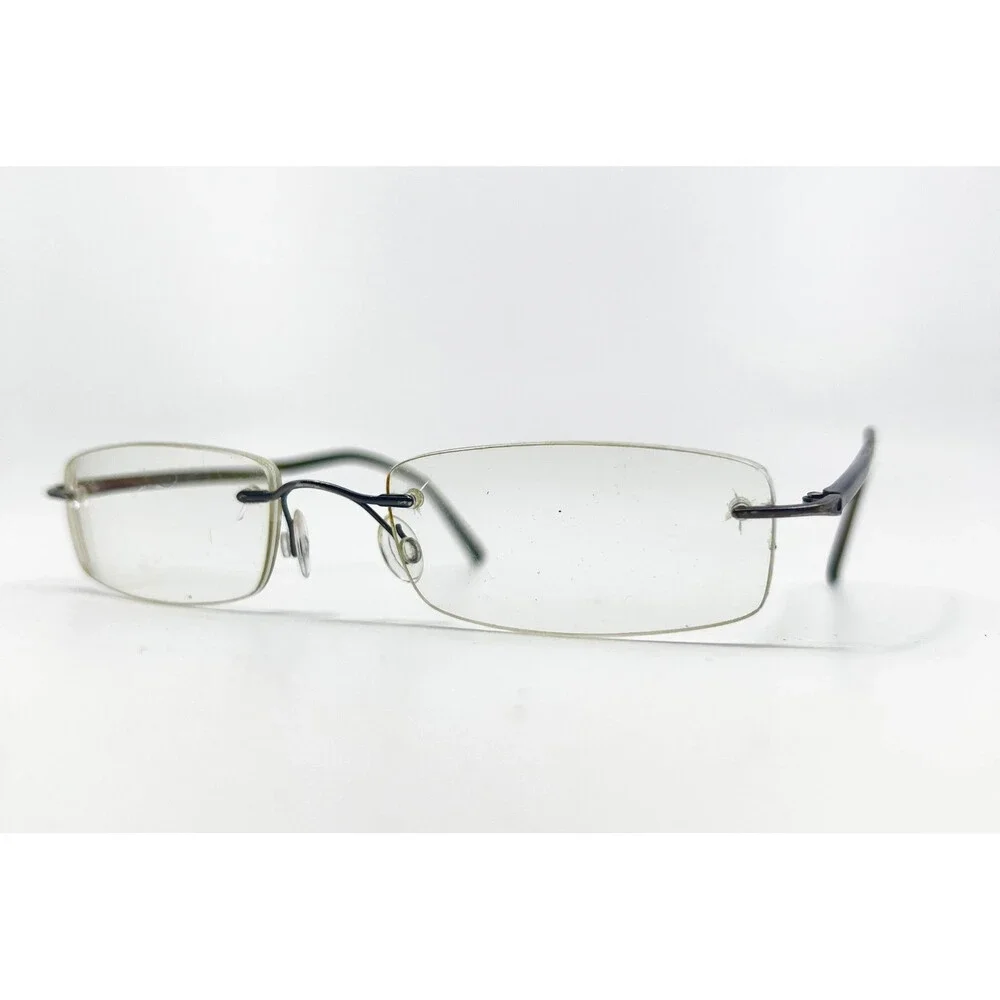 Marchon Airlock 2 Eyeglasses Mens Brown Rimless Rectangle 51-21-140